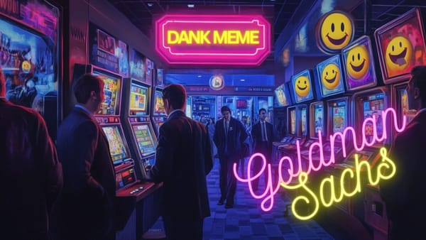 Breaking: Goldman Sachs opens new 'Dank Memes' trading desk. Says it's 'where the real alpha is'.